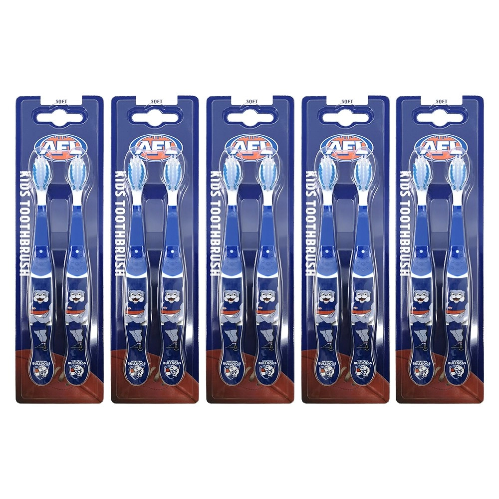 10pc AFL Mascot Kids/Children Soft Bristles Toothbrush Western Bulldogs 3y+