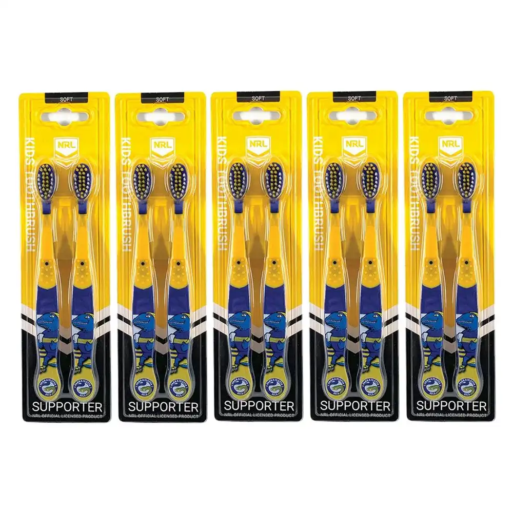 10pc NRL Mascot Parramatta Eels Kids/Toddler Soft Bristles Toothbrush 3y+