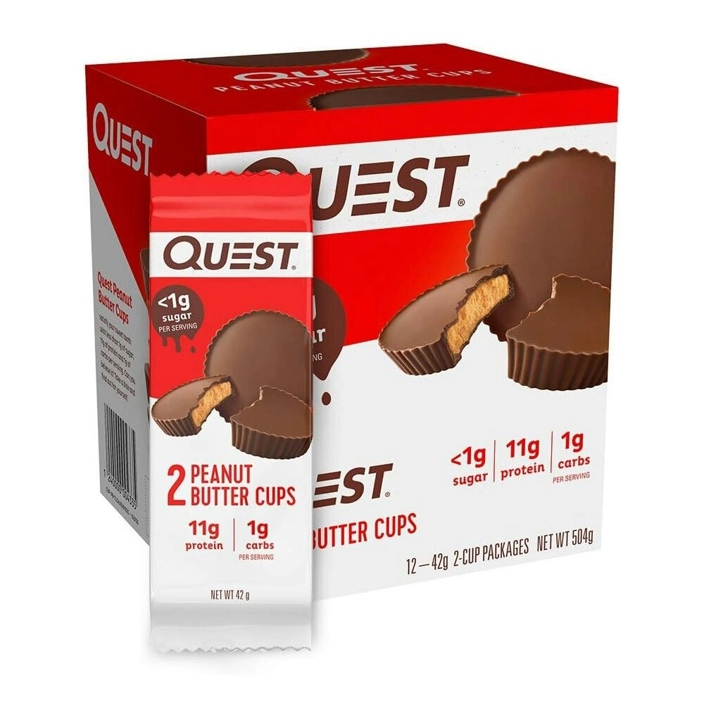 12pc Quest 42g Nutrition Protein Chocolate Covered Peanut Butter Snack Cups