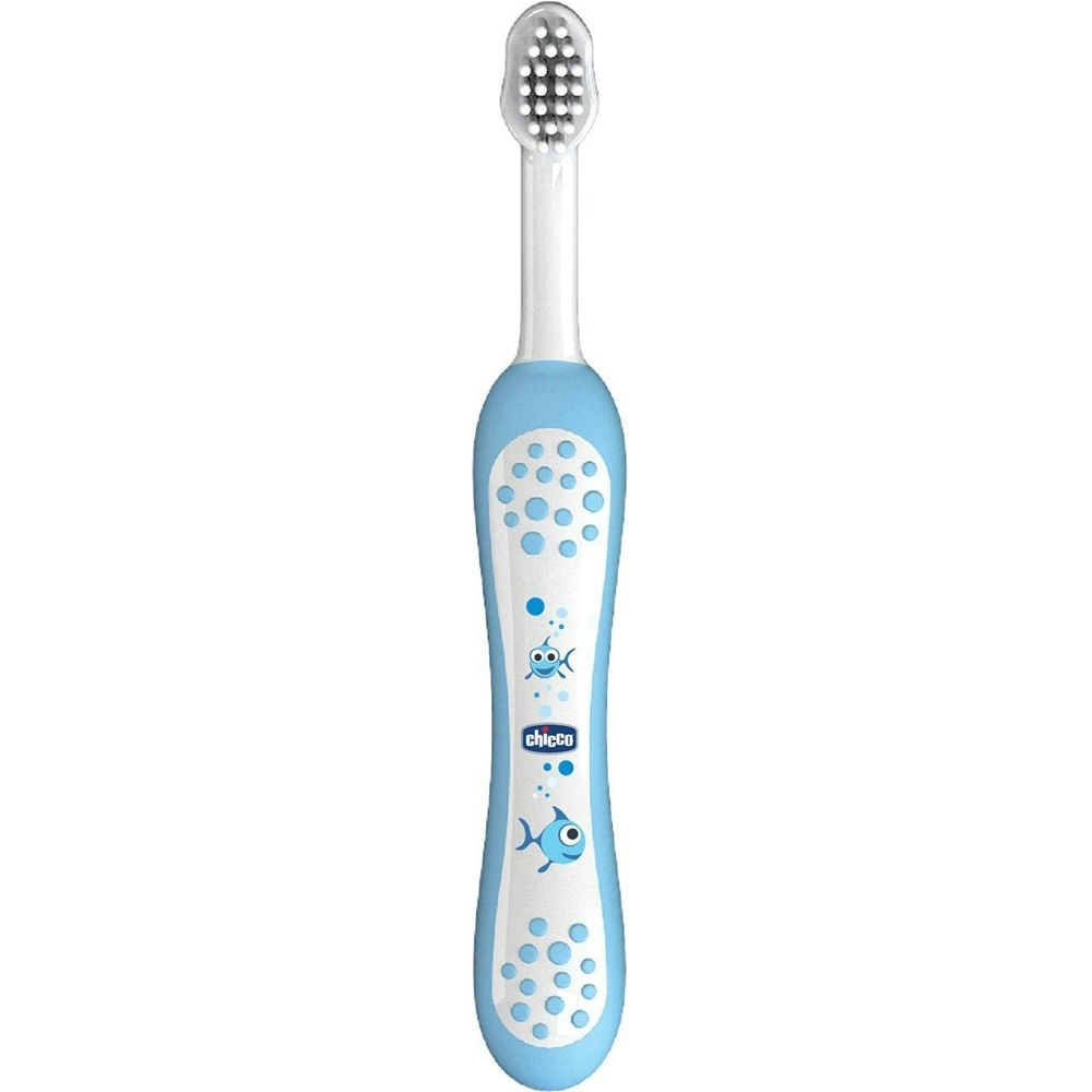 Chicco Nursing Toothbrush Baby/Toddler Teeth Cleaning Oral Care 6-36m Light Blue