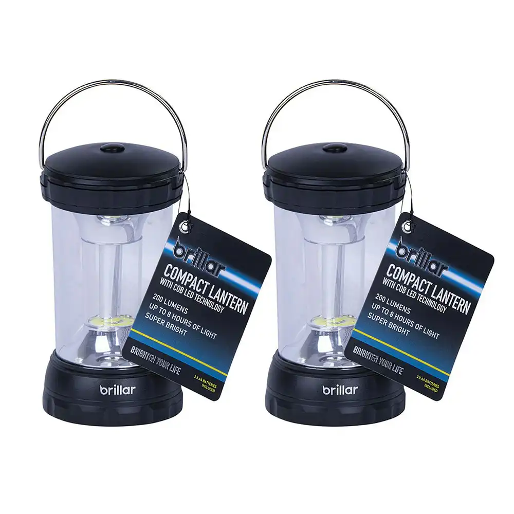 2x Brillar LED 19cm Portable Compact Battery Operated Home/Garden Lantern Asstd