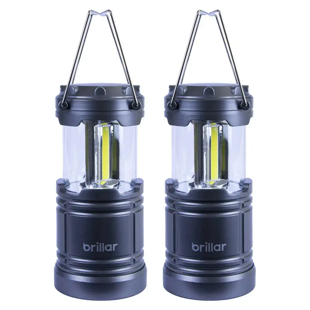 2x Brillar Cob LED 260 Lumens Popup Lantern Tent Light Camping/Hiking Lamp Asstd