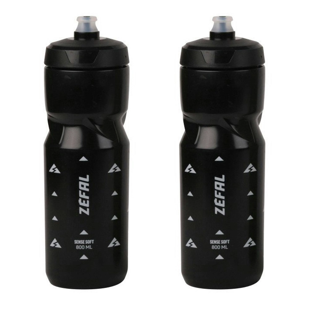 2x Zefal Sense Soft 80 Bike Water Drink Bottle Outdoor Cycling Sports 800ml BLK