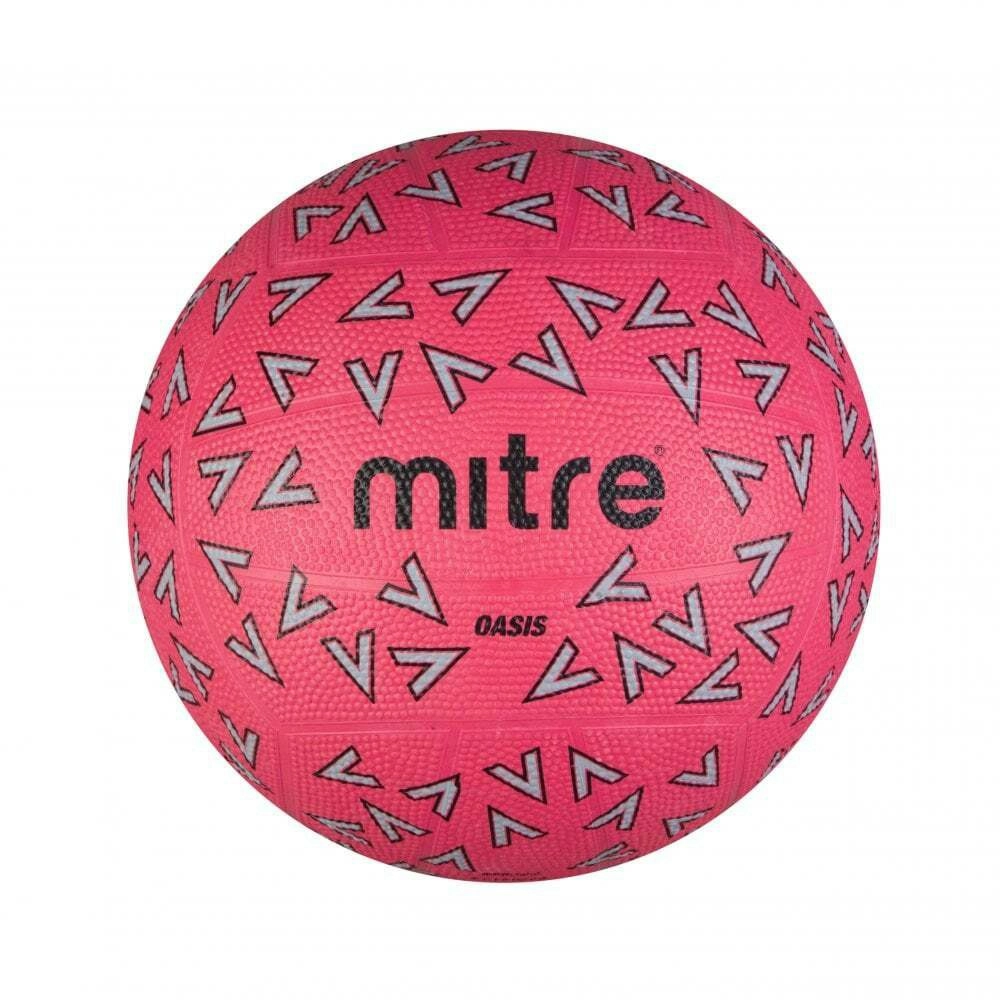 Mitre Oasis F18P Training Grade Moulded Netball Pink/Grey/Black Size 5