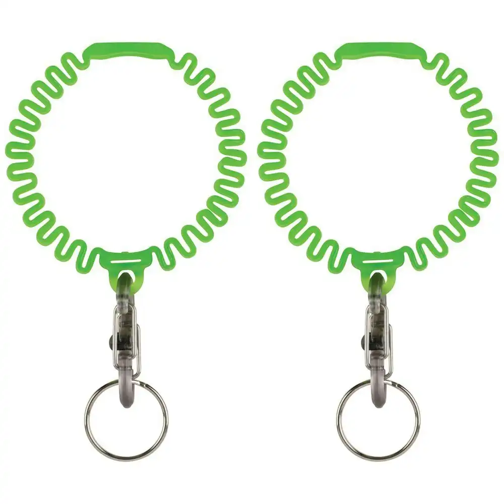 2x Nite Ize Key Band-It Stretch Wristband Keyholder Armband w/S-Biner Lime 6.5cm