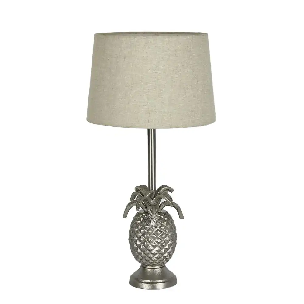 Belle St Martin Table Lamp w /Brass Base 45cm Bedside Light Decor Antique Silver