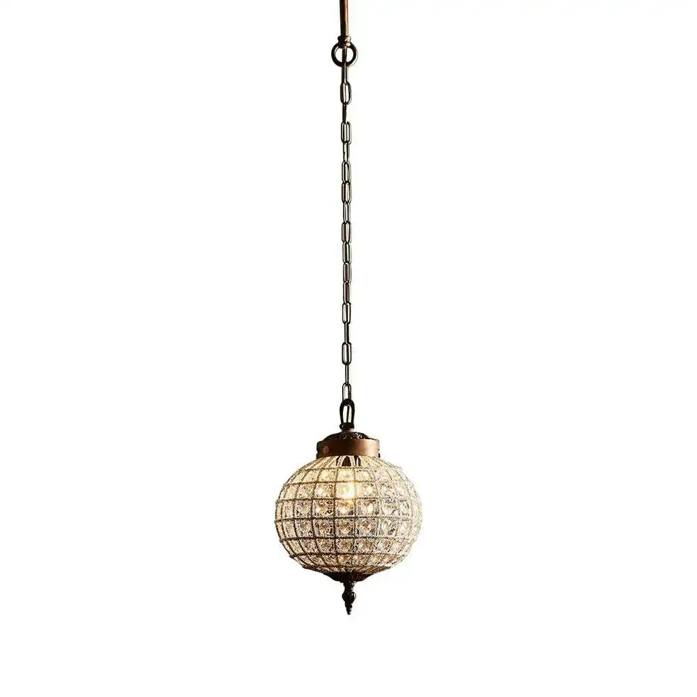 Belle Palermo Chandelier XS Hanging Light Home Ceiling Decor 25cm Antique Brass