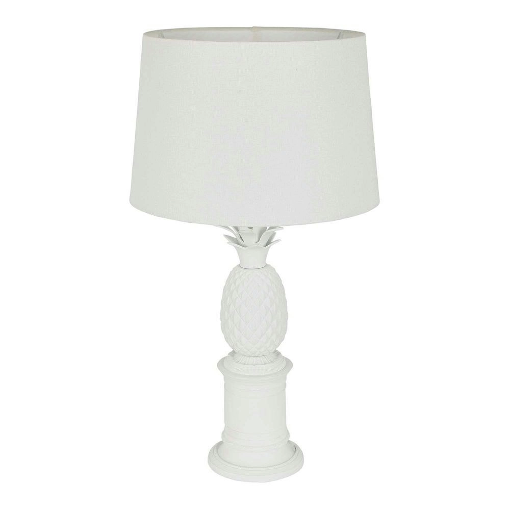 Belle Bermuda Table Lamp w/ Brass Base 46cm Bedside Night Light Decor White