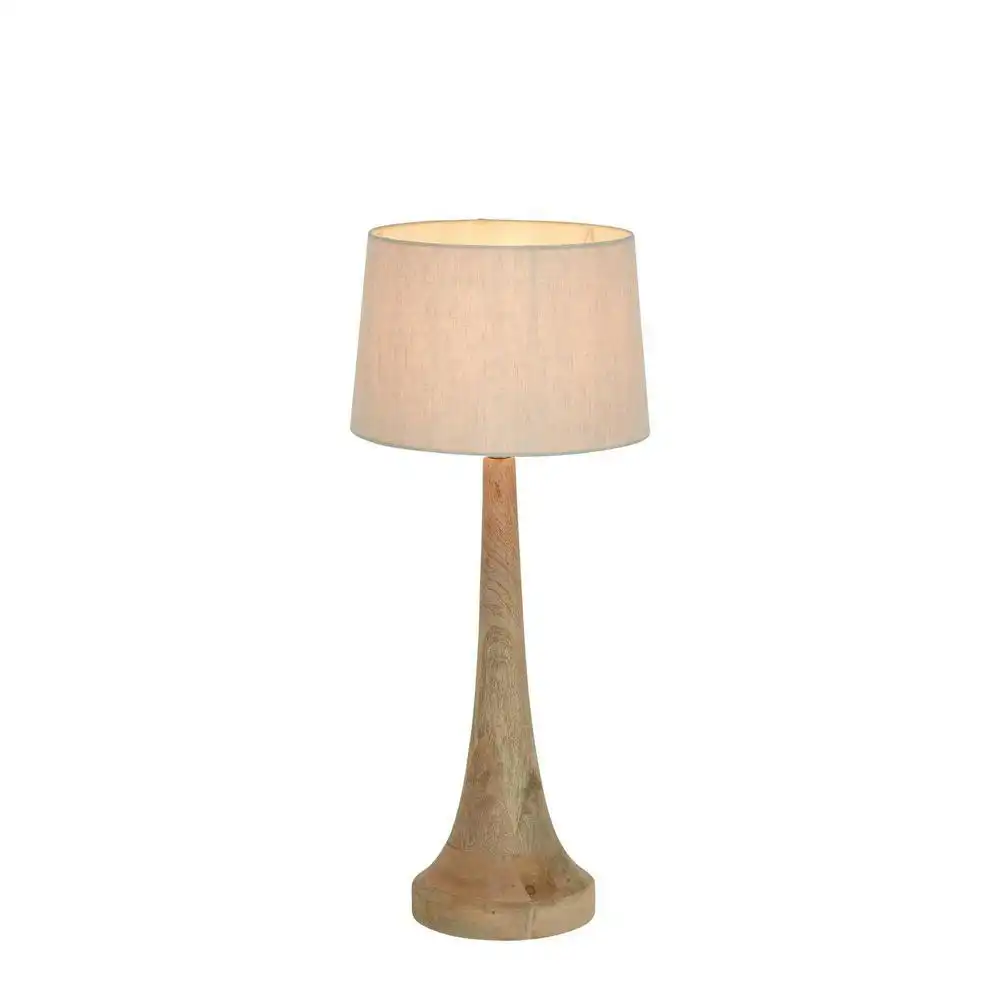 Belle Lancia Table Lamp w/ Wood Base Small 49cm Bedside Night Light Natural