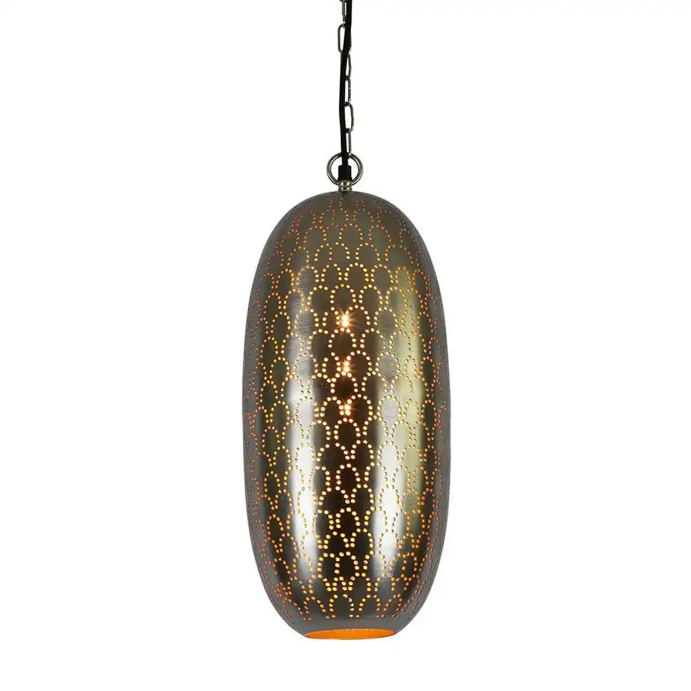 Belle Anaconda Metal Ceiling Pendant Light 52cm Hanging Lamp Home Decor Nickel