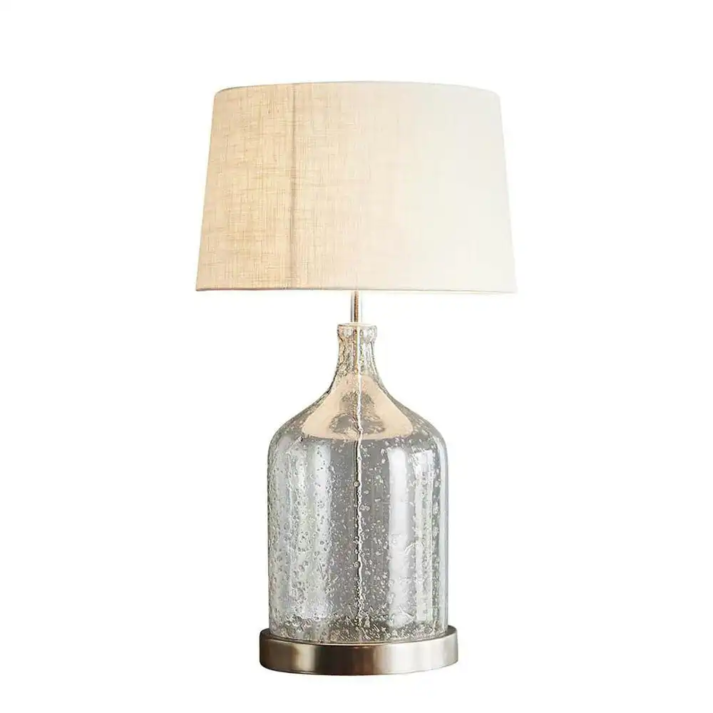 Belle Lustre  Table Lamp w/ Flagon Base 53cm Bedside Night Light Silver/Clear