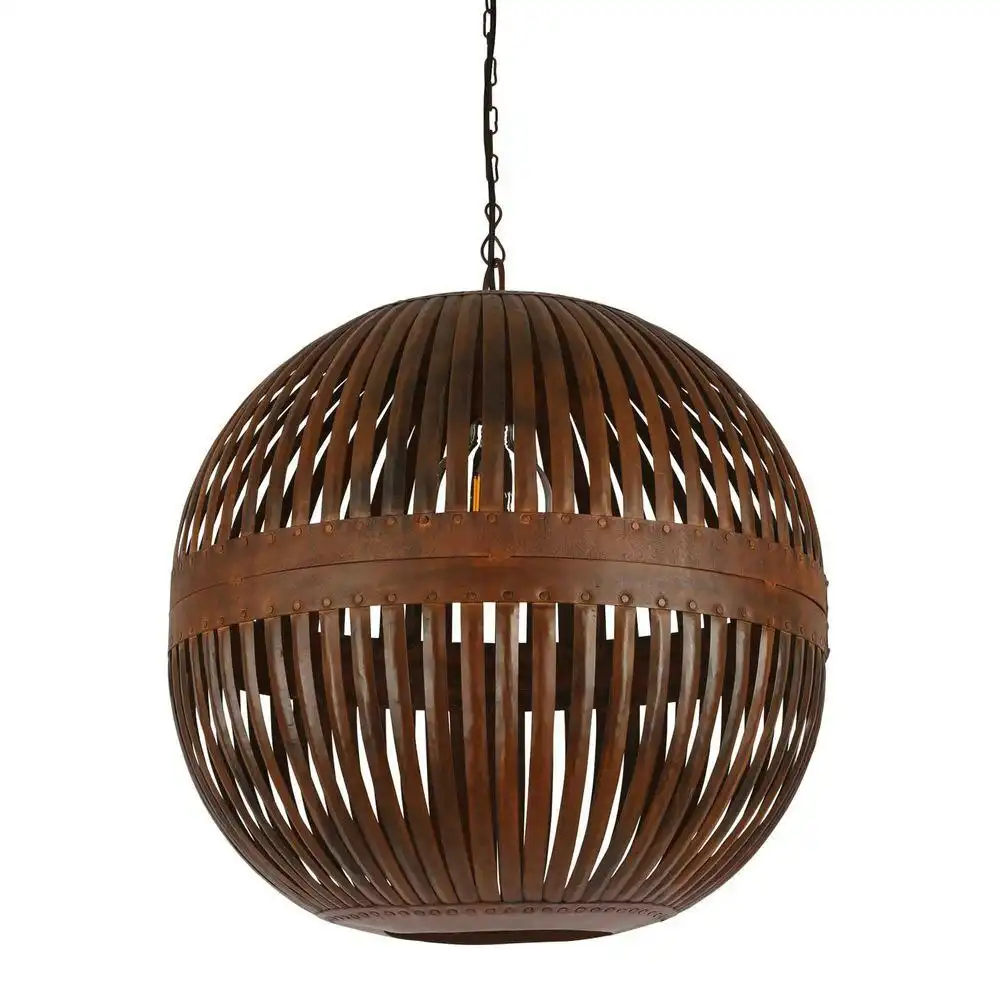 Belle Esch Ball Metal Ceiling Pendant Light 60cm Hanging Lamp Home Decor Rust