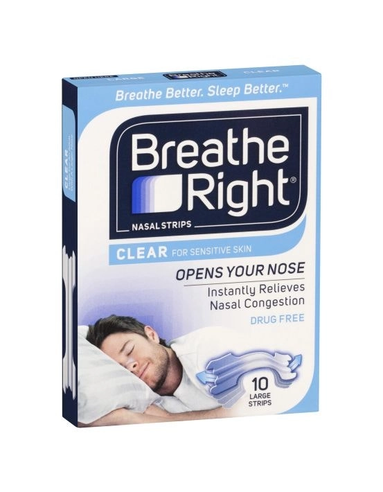 Breathe Right Nasal Strips Clear Large 10 Strips