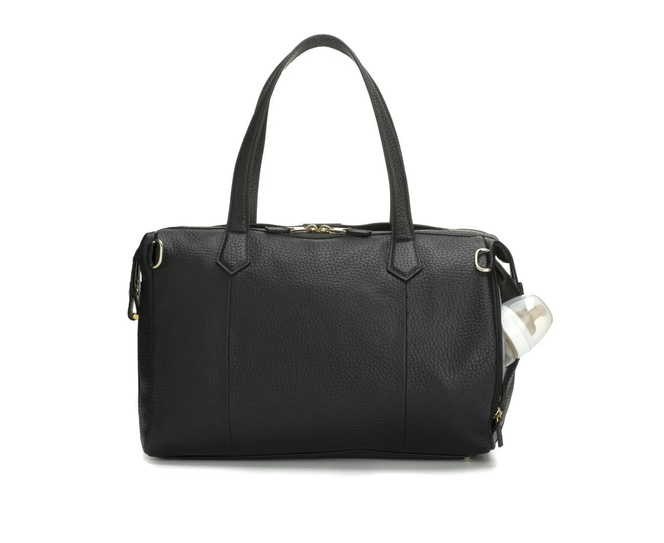 Storksak Lyra Leather Black Nappy Bag