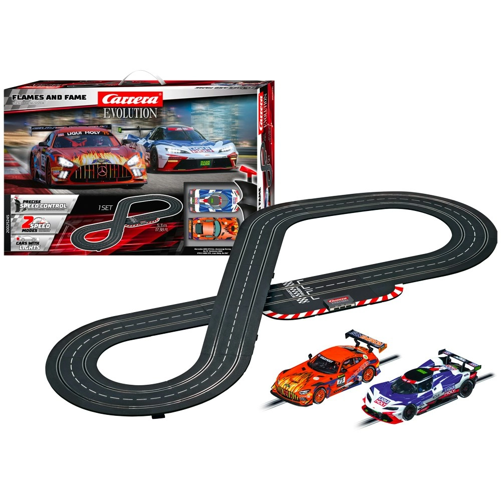 Carrera Flames And Fame Mercedes/KTM Slot Car Track Childrens Toy Set 8y+