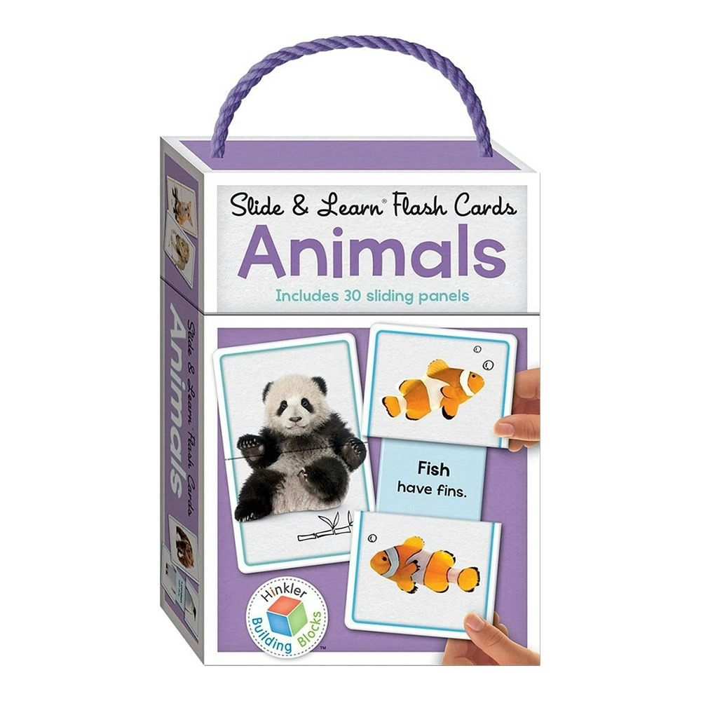 Building Blocks Baby Educational Activity Slide & Learn Flashcards Animals