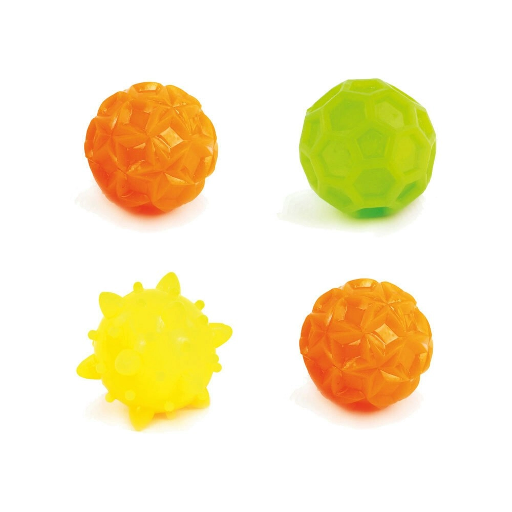 4x Fumfings 7cm Light Up Galaxy Bounce Balls Kids Sensory Fun Toy 3y+ Assorted