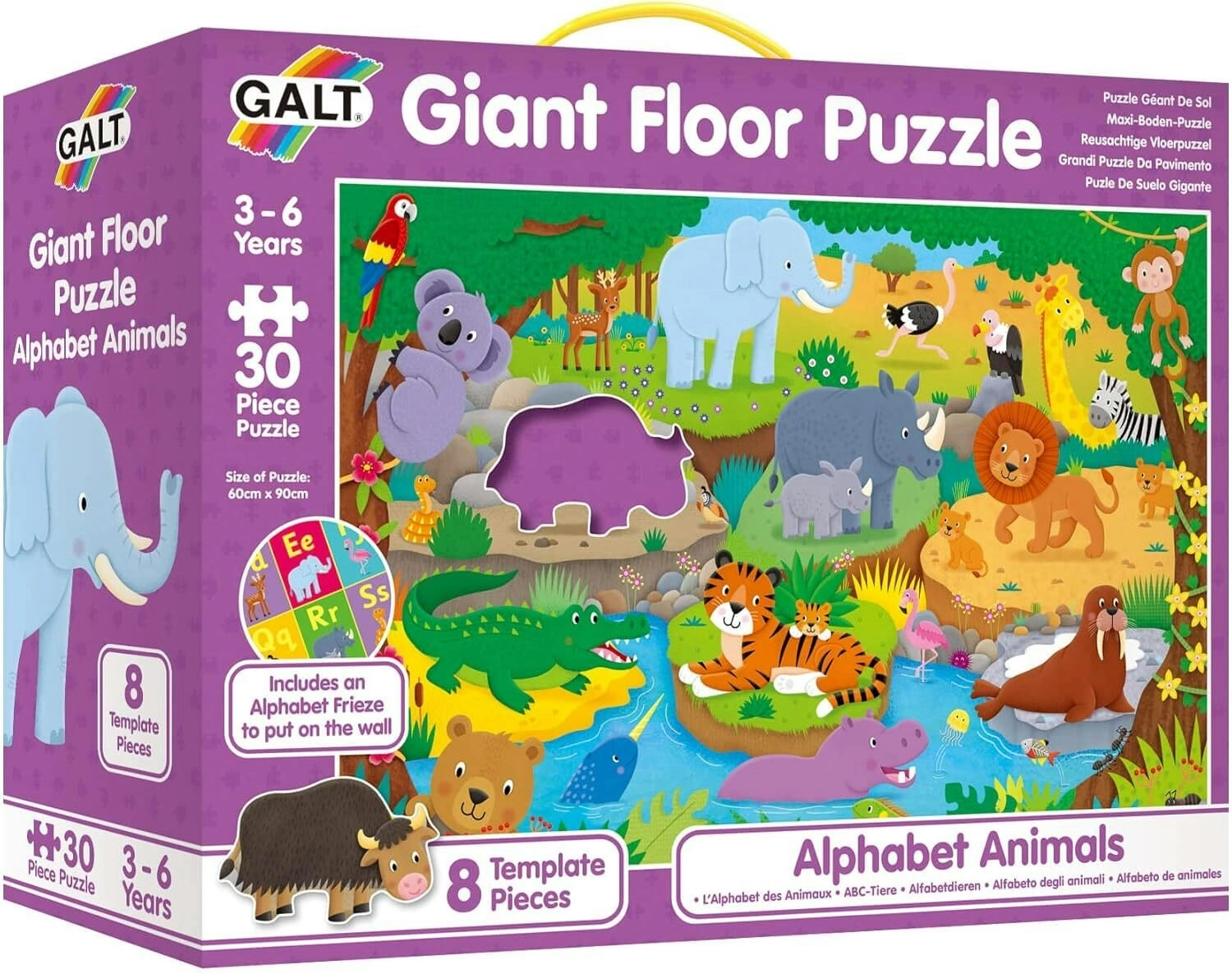 Galt 60 x 90cm Alphabet Animals Zoo Kids/Children Educational Giant Floor Puzzle