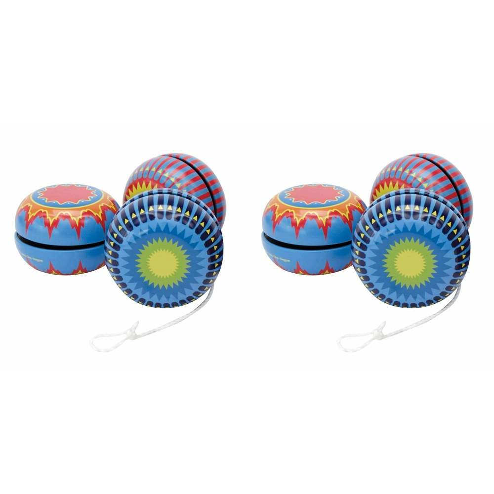 2PK Schylling Tin Yo-Yo Kids/Children Classic Sensory Fun Play Toy 5cm Asst. 3y+