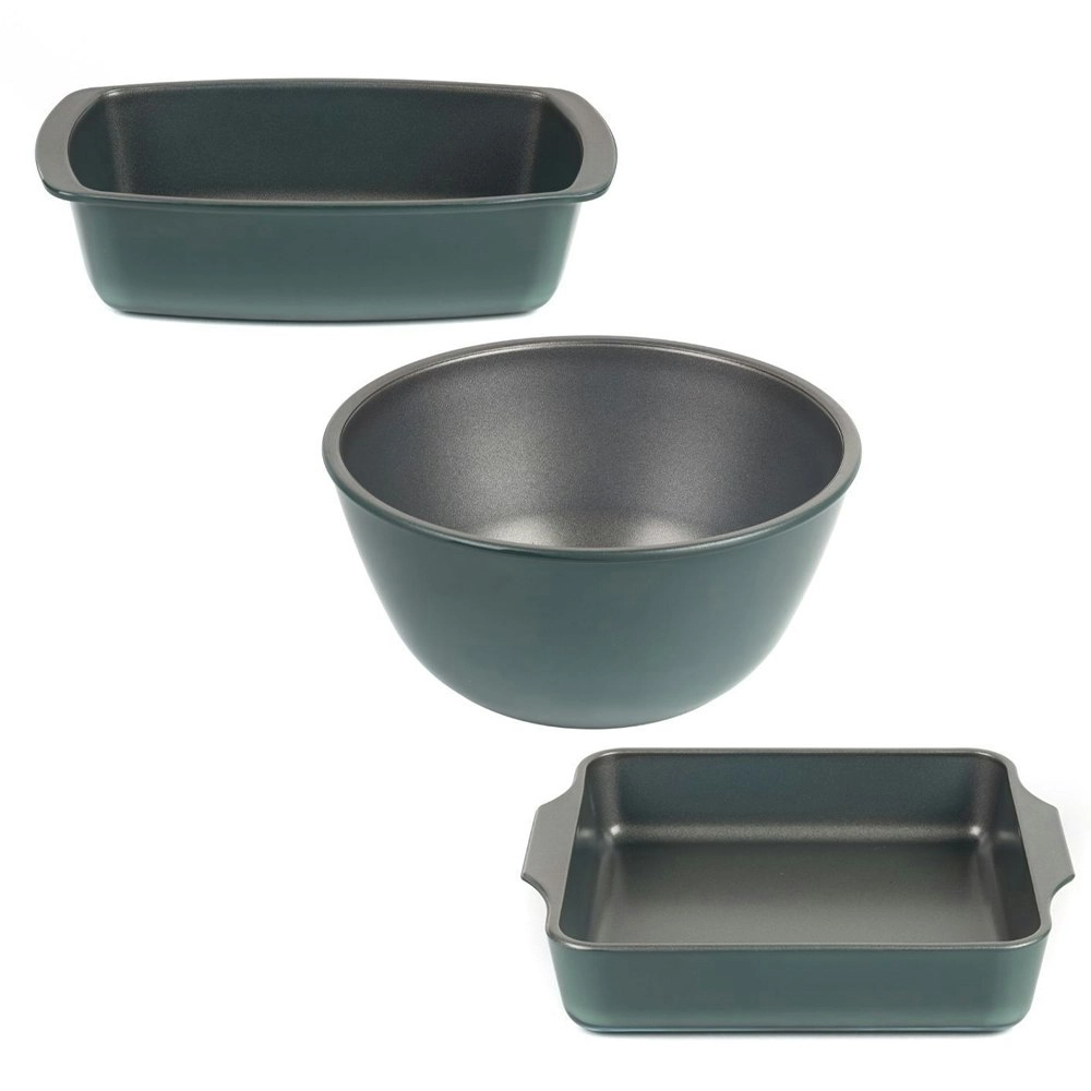 3PK Salter 27cm Loaf Dish/24cm Square/20cm Deep Bowl Baking/Cooking Combo Set