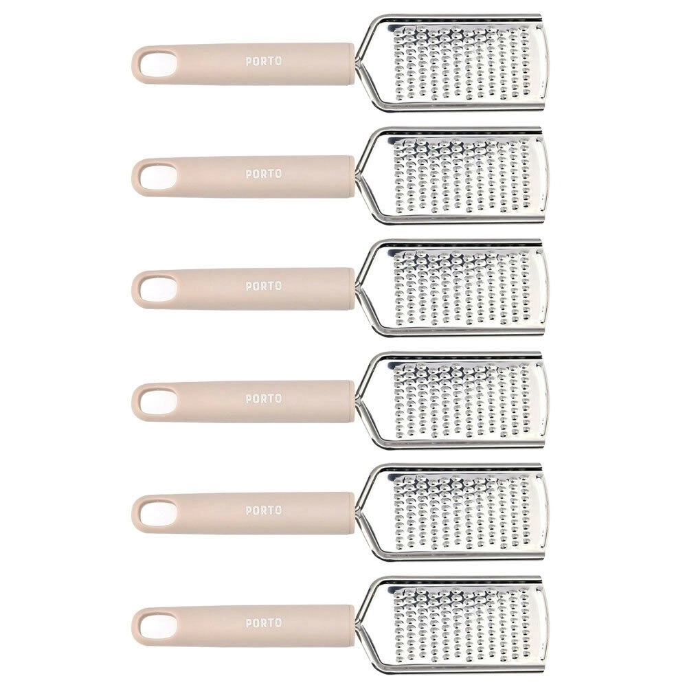 6x Porto Zest Stainless Steel/Plastic 24cm Citrus/Cheese Grater Kitchen Utensil