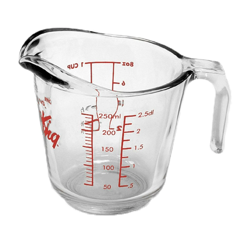 Anchor Hocking 250ml/1-Cup Glass Measuring Jug Kitchen Baking Cup Small Clear