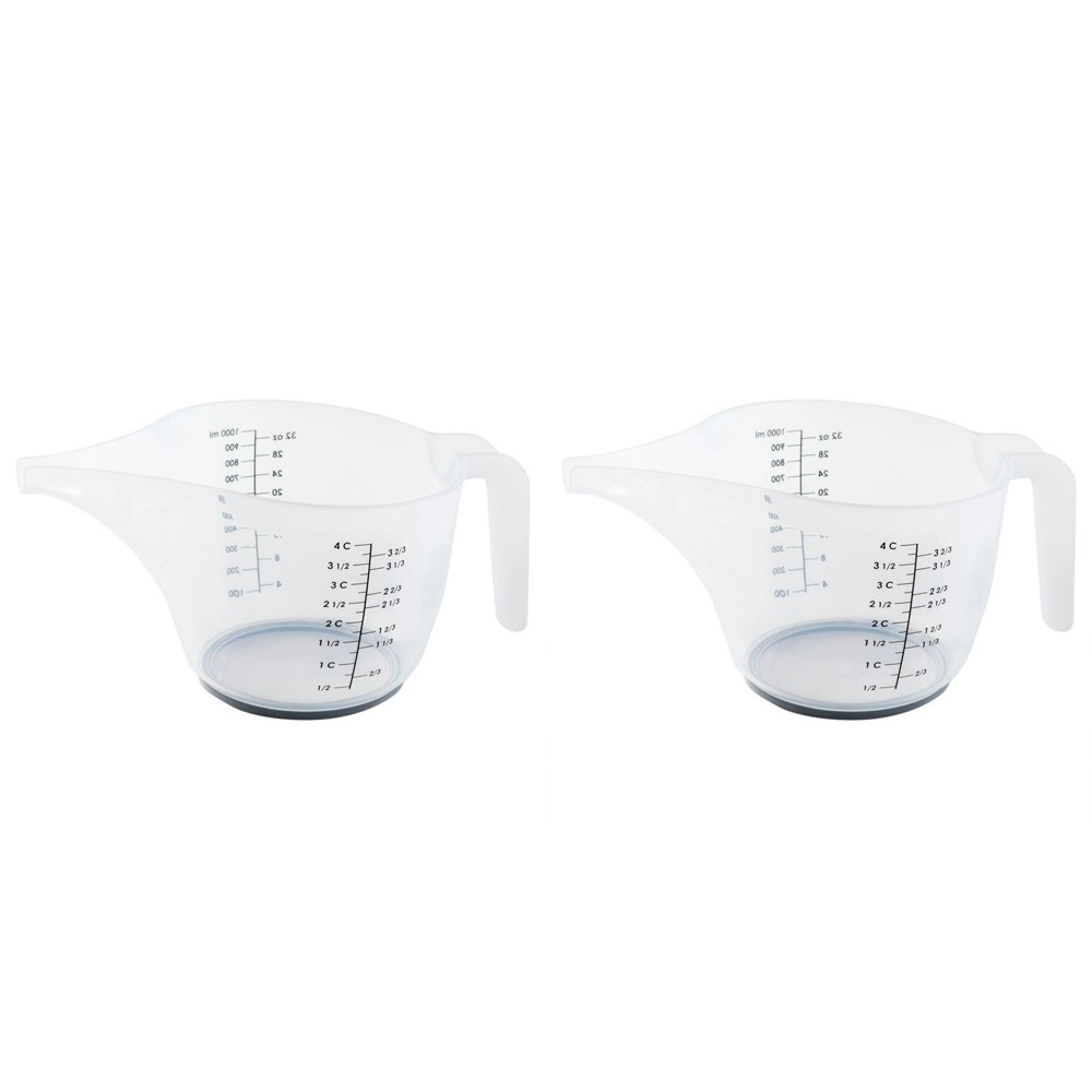 2x Progressive Precise 4-Cup 1L Pour Measuring Pitcher Liquid/Powder Kitchen