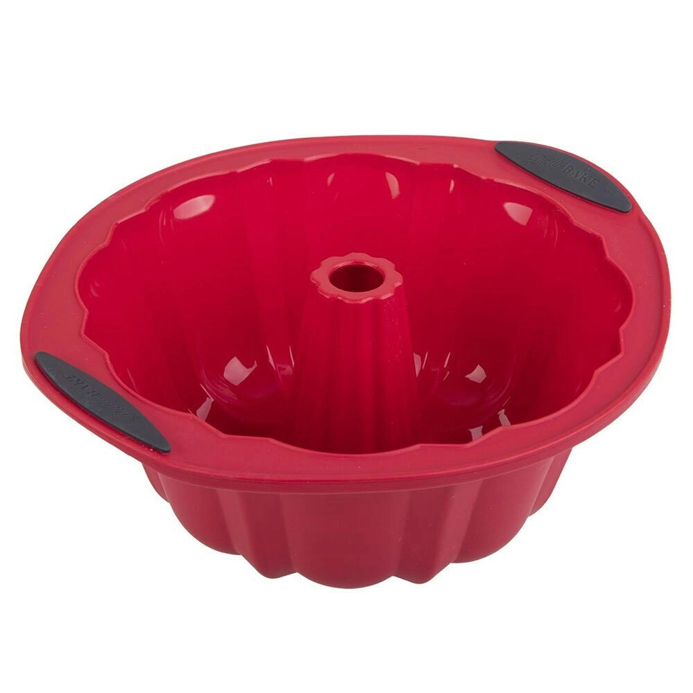 Daily Bake Non Stick Silicone 21.5cm Bundt Cake Mould Baking Pan w/ Steel Frame