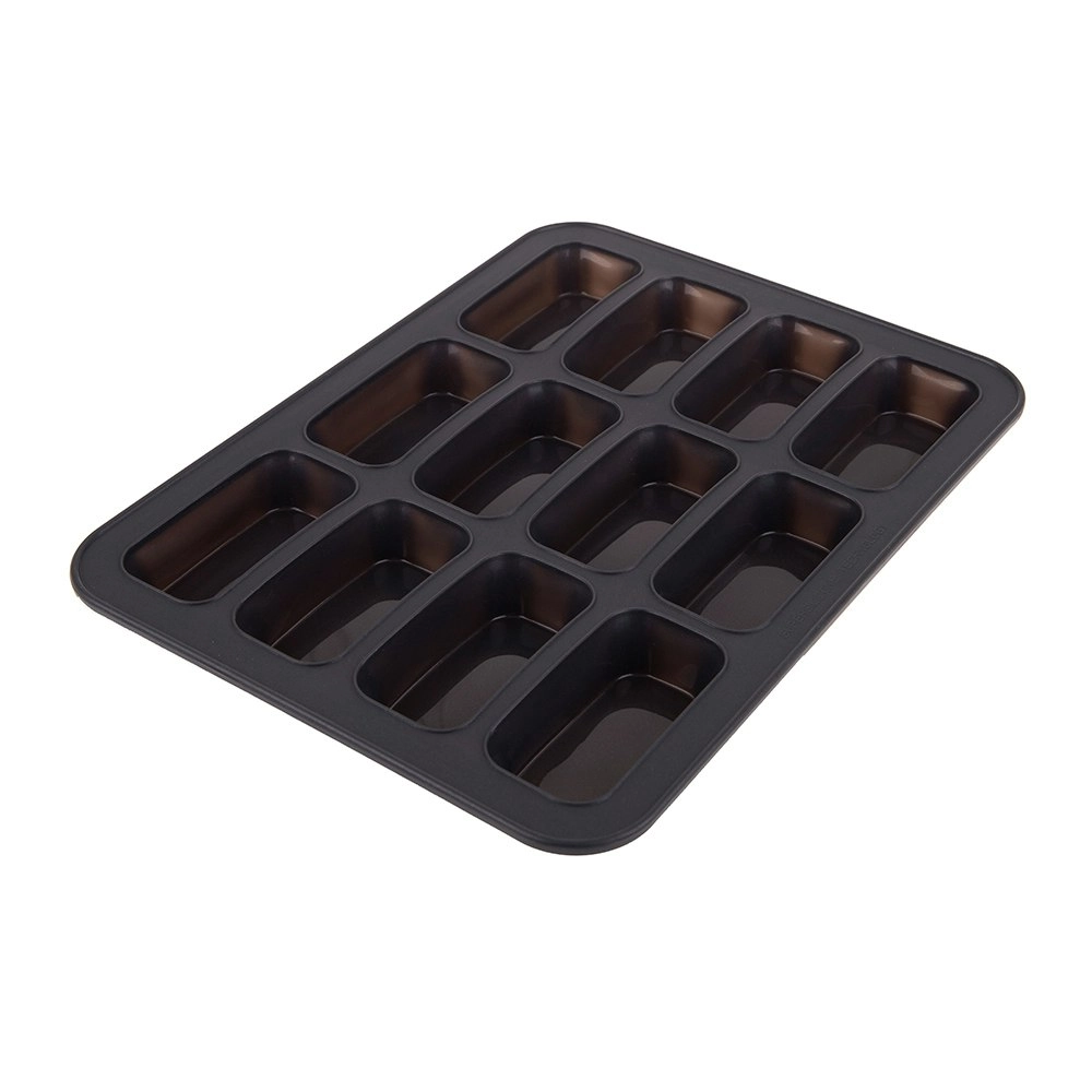 Daily Bake Non Stick Silicone 12 Cup Mini Loaf Pan Baking Mould w/Steel Frame