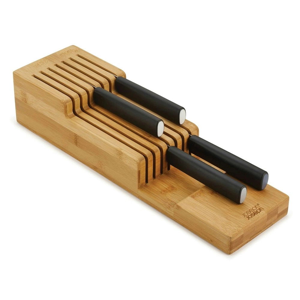 Joseph Joseph Drawer Store 39.7cm 2 Tier Knife/Knives Organiser Rack Tray Bamboo