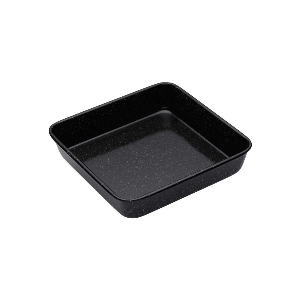 MasterCraft Pro Vitreous 23cm Enamel Square Baking Pan Kitchen Roasting Tray BLK