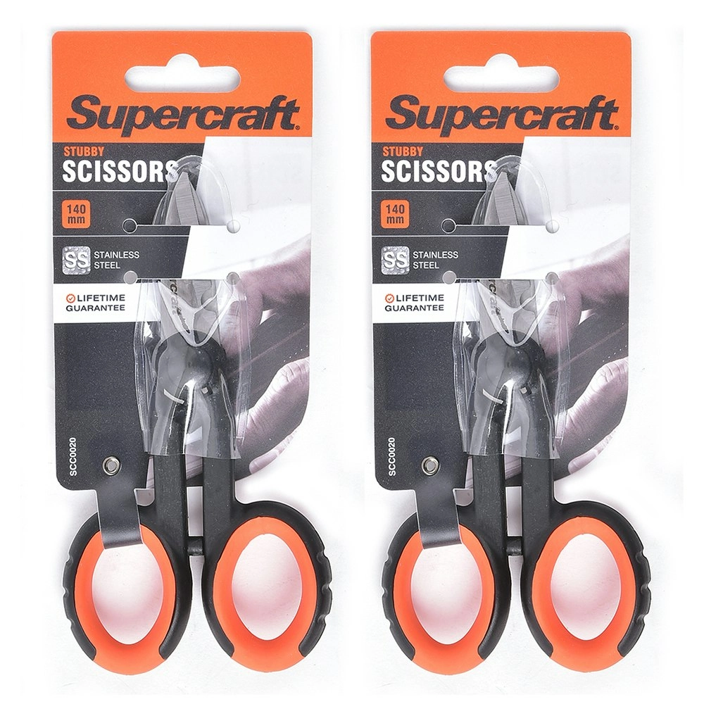 2x Supercraft General Purpose Heavy Duty Home Scissors Stainless Steel 140mm