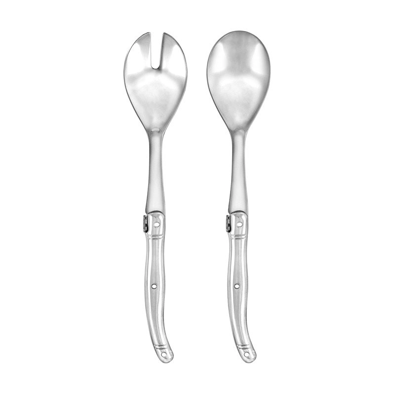 2pc Laguiole Silhouette Stainless Steel 28.5cm Salad Server Set Utensils Silver