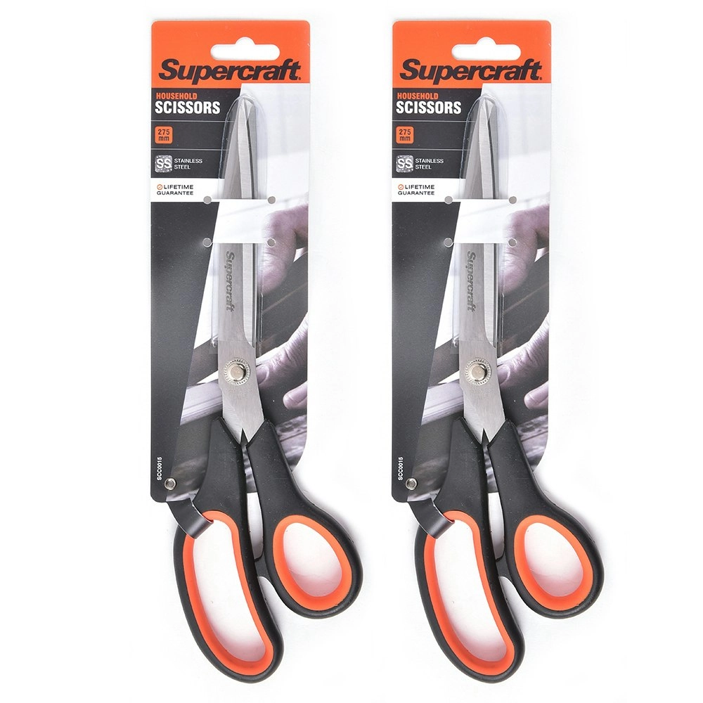 2x Supercraft General Purpose Heavy Duty Home Scissors Stainless Steel 275mm