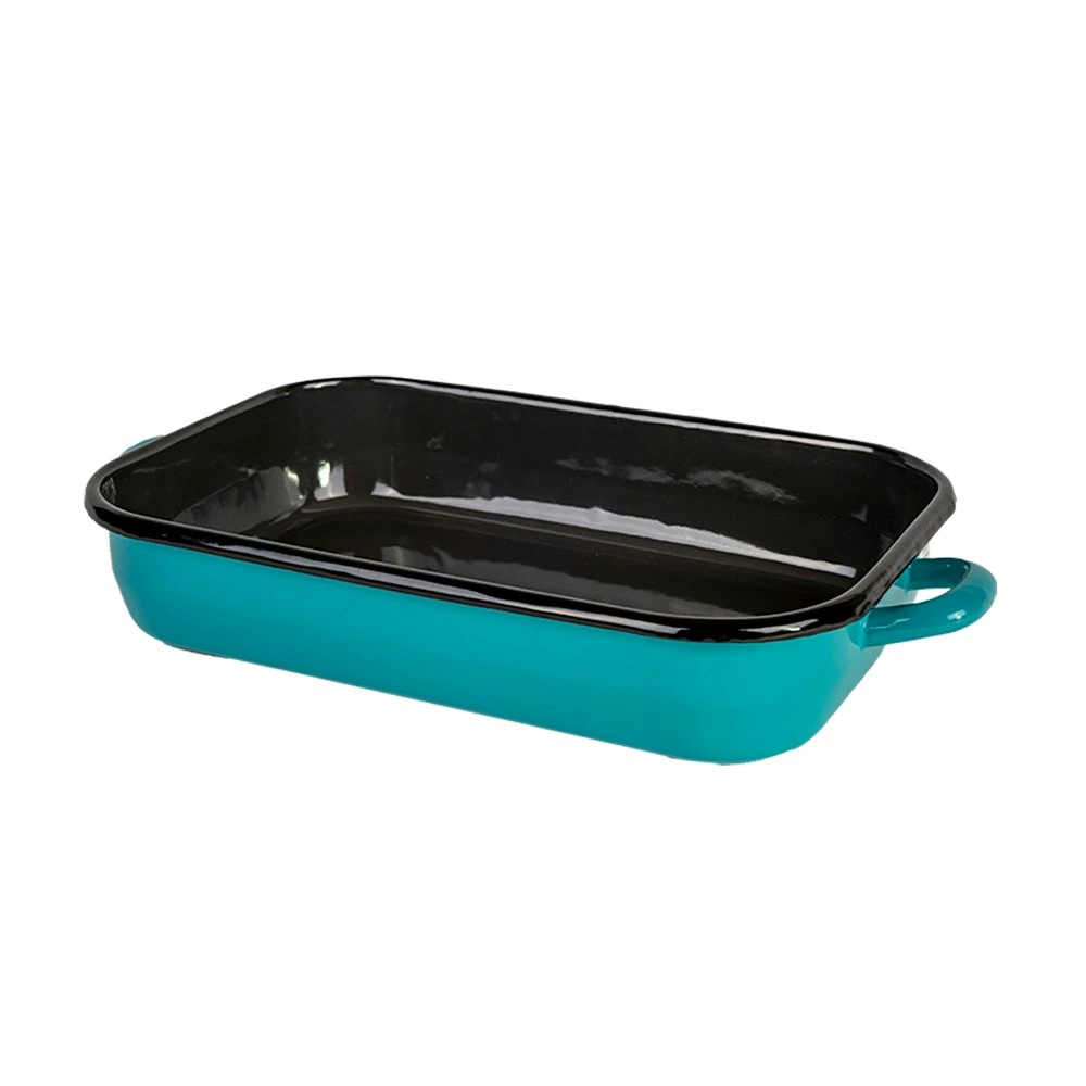 Urban Style 32cm Enamel Baking Dish Rectangle Roasting Tray Oven Bakeware Teal