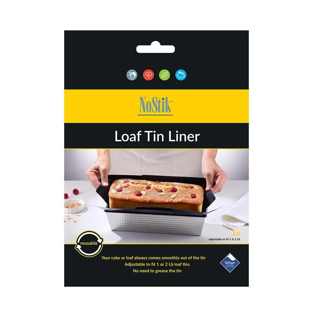 Nostik Reusable Adjustable Loaf Tin Liner Oven Baking Mat Pad Rectangle Black