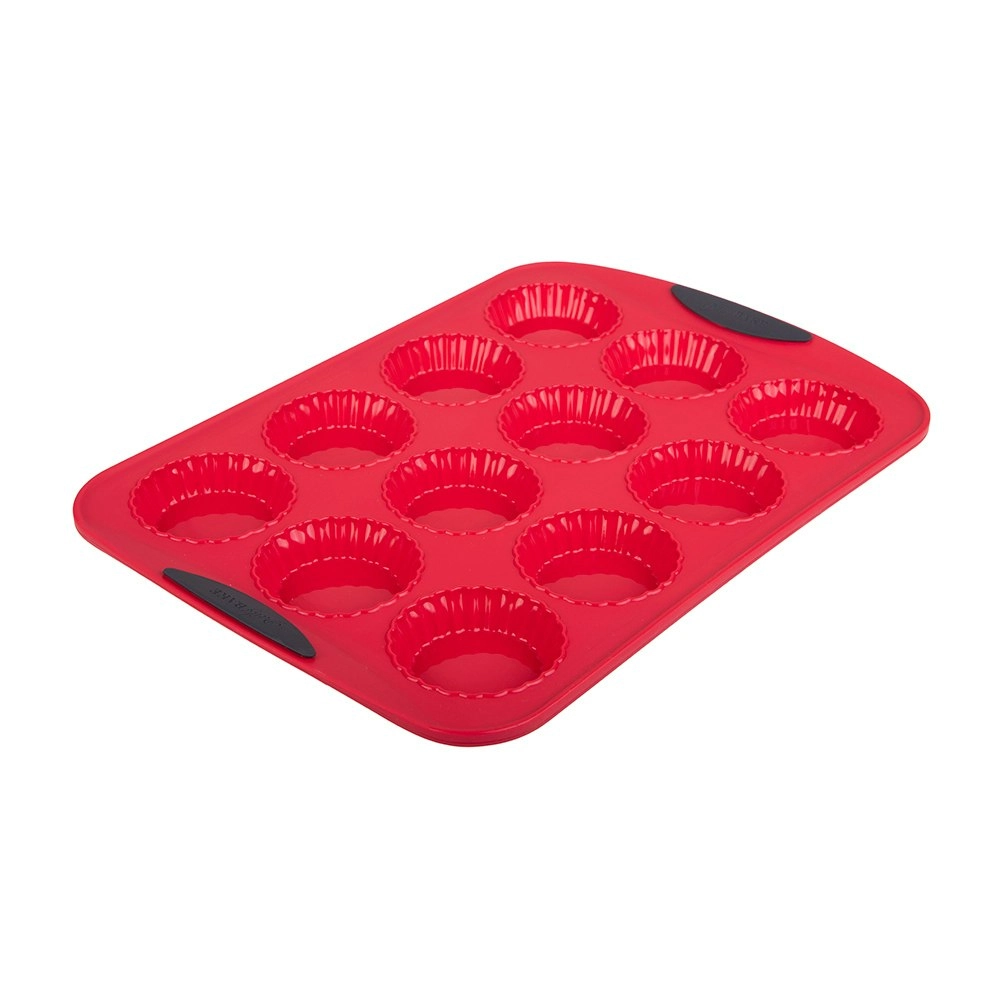 Daily Bake Non Stick Silicone 12 Cup Mini Quiche Pan Steel Frame Baking Mould RD