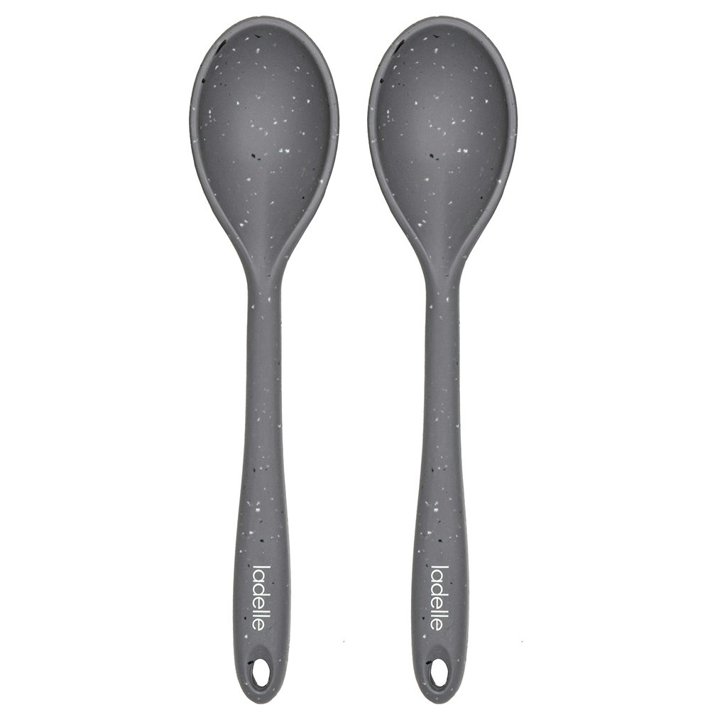 2x Ladelle Craft Grey Speckled Kitchenware Silicone Spoon Serving Utensil