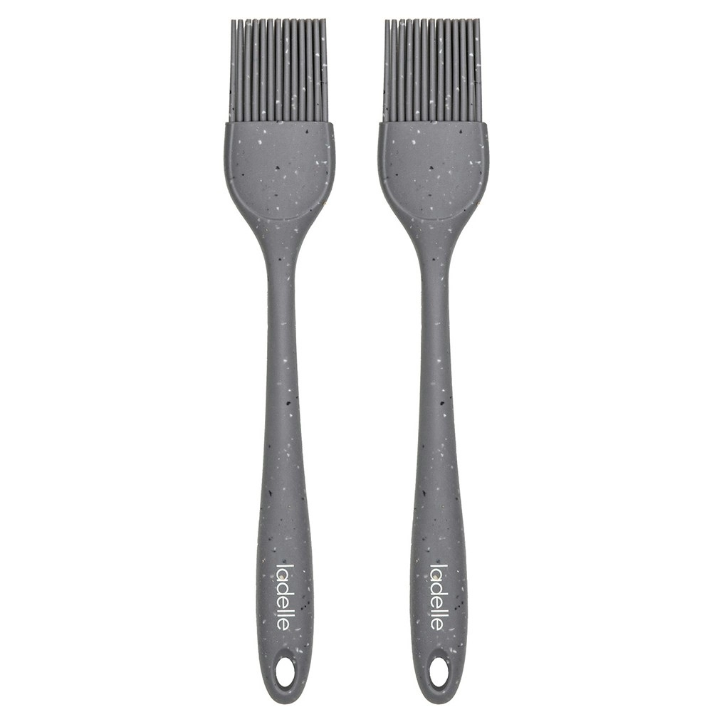 2x Ladelle Craft Grey Speckled Kitchenware Silicone Brush Serving Utensil