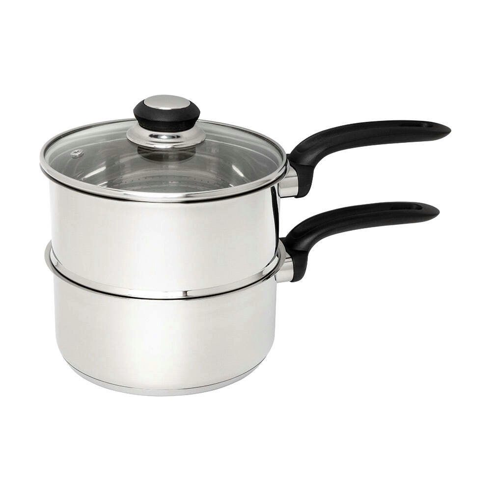 Wiltshire Classic Stainless Steel Glass Lid Steamer Stove Pot Set 18cm