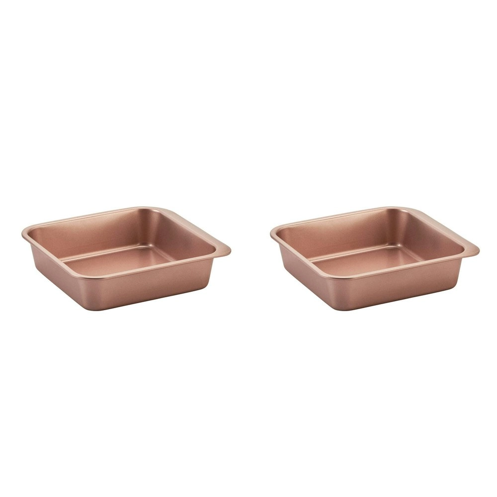 2PK Wiltshire Rose Gold Non-Stick Smart Stack Square Cake Pan Oven Tin 20.5cm