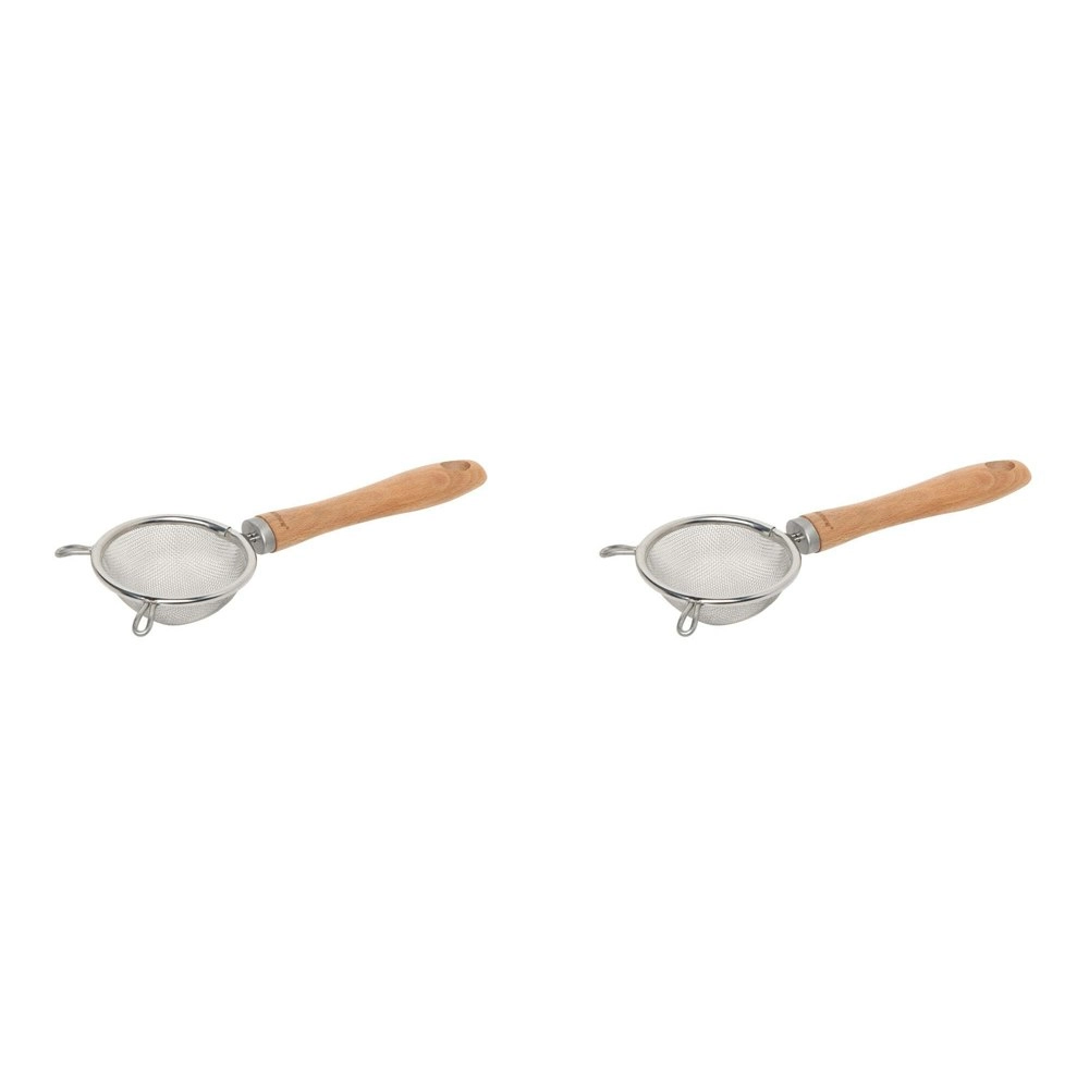 2PK Wiltshire Beechwood Handle Small Hand Mesh Sieve Strainer Bakeware Tool 7cm