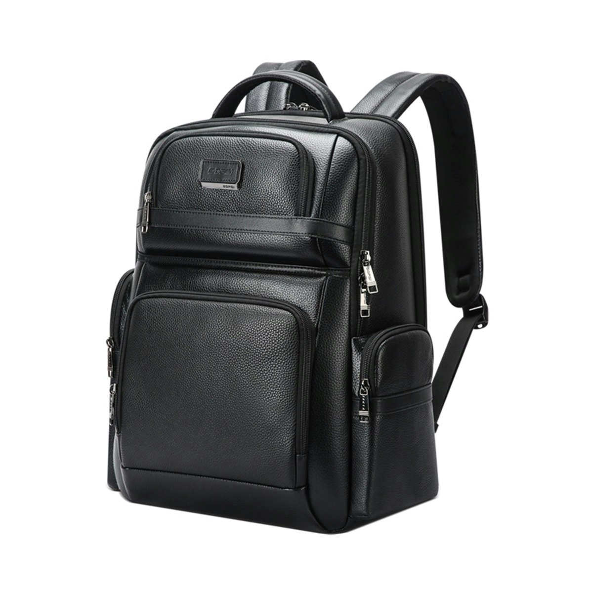 Bopai Luxury leather waterproof Anti-Theft USB charge Business Laptop Backpack Black B3291