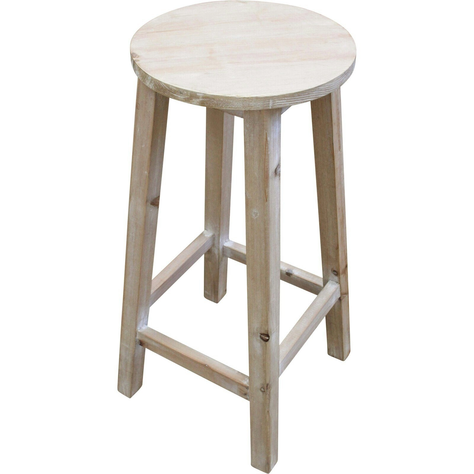 Palmy 66cm Fir Wood Round Stool Home Kitchen Decorative Furniture Round Natural