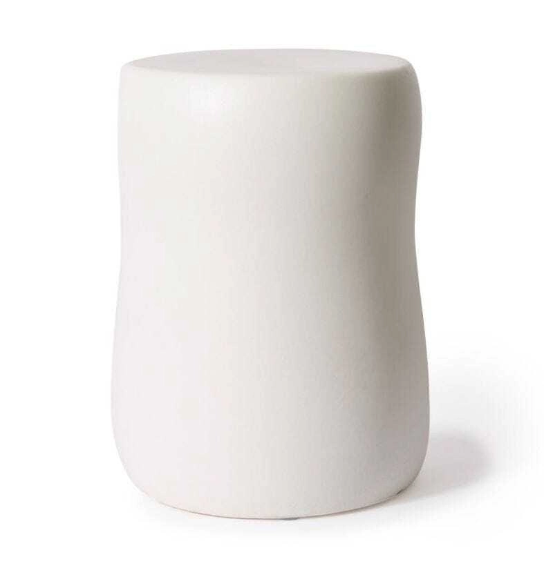 E Style Hudson 44cm Ceramic Stool Round Home Room Furniture Chair White