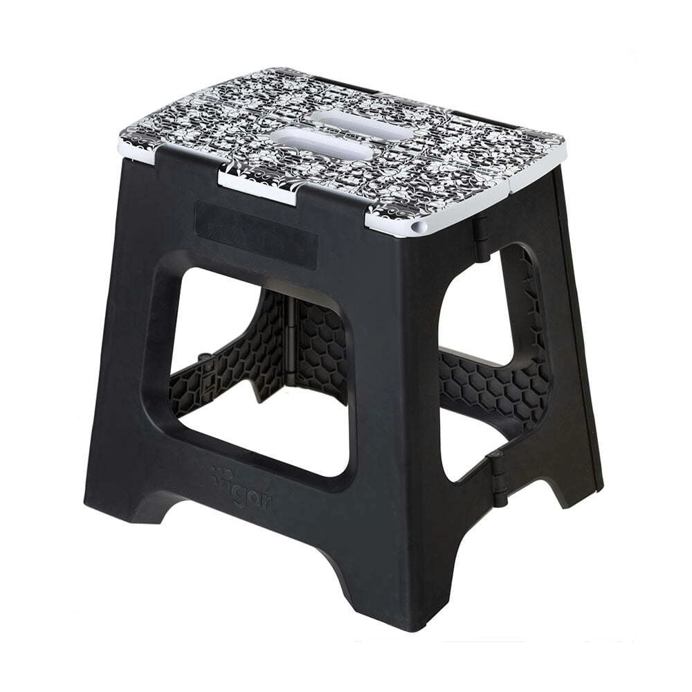 Vigar Compact Foldable 32cm Plastic Step Stool Outdoor/Kitchen Rococco on Top