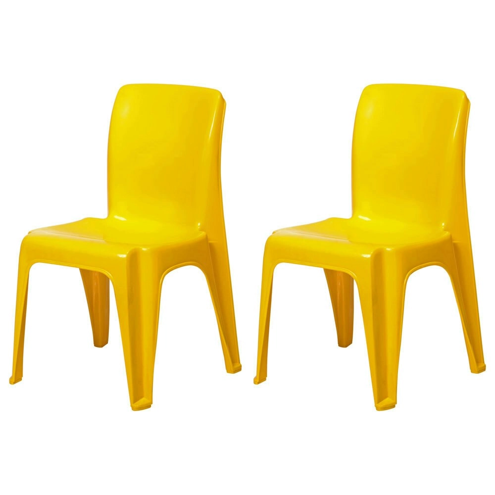 2x Tuff Play 53cm Tinker Chair Kids Plastic Furniture Indoor/Outdoor 2-6y Yellow