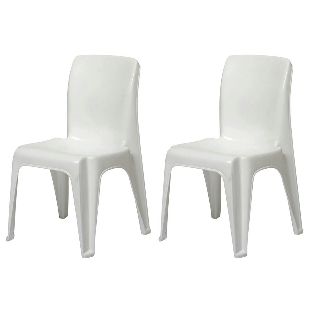 2x Tuff Play 53cm Tinker Chair Kids Plastic Furniture Indoor/Outdoor 2-6y White