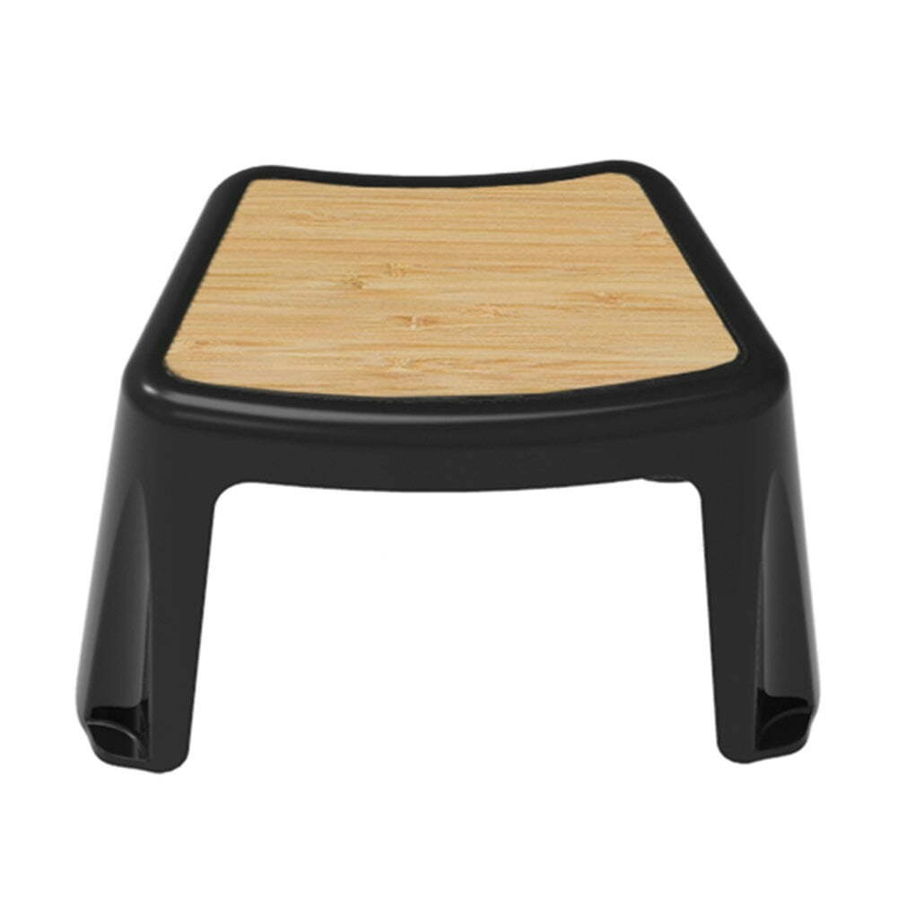 Vigar Bamboo 25cm Stool Bathroom/Pantry Non-Slip Indoor Plastic Step Chair Black