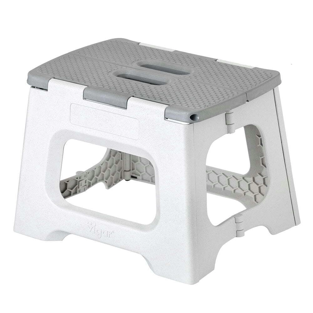 Vigar Zeroline Multipurpose 23cm Foldable Step Stool Indoor/Kitchen Chair Grey